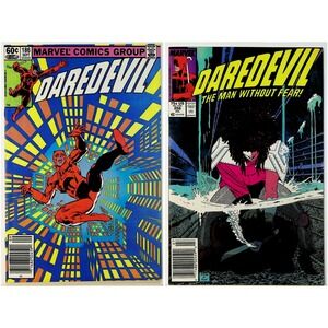 Daredevil #186 (1982) & #256 (1988) Marvel Comics Newsstand‎ Lot VF+